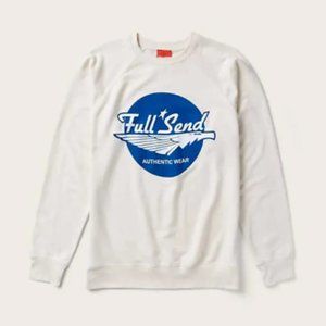 LARGE Crewneck Authentic Wear NELK Lightweight White NEW Full Send